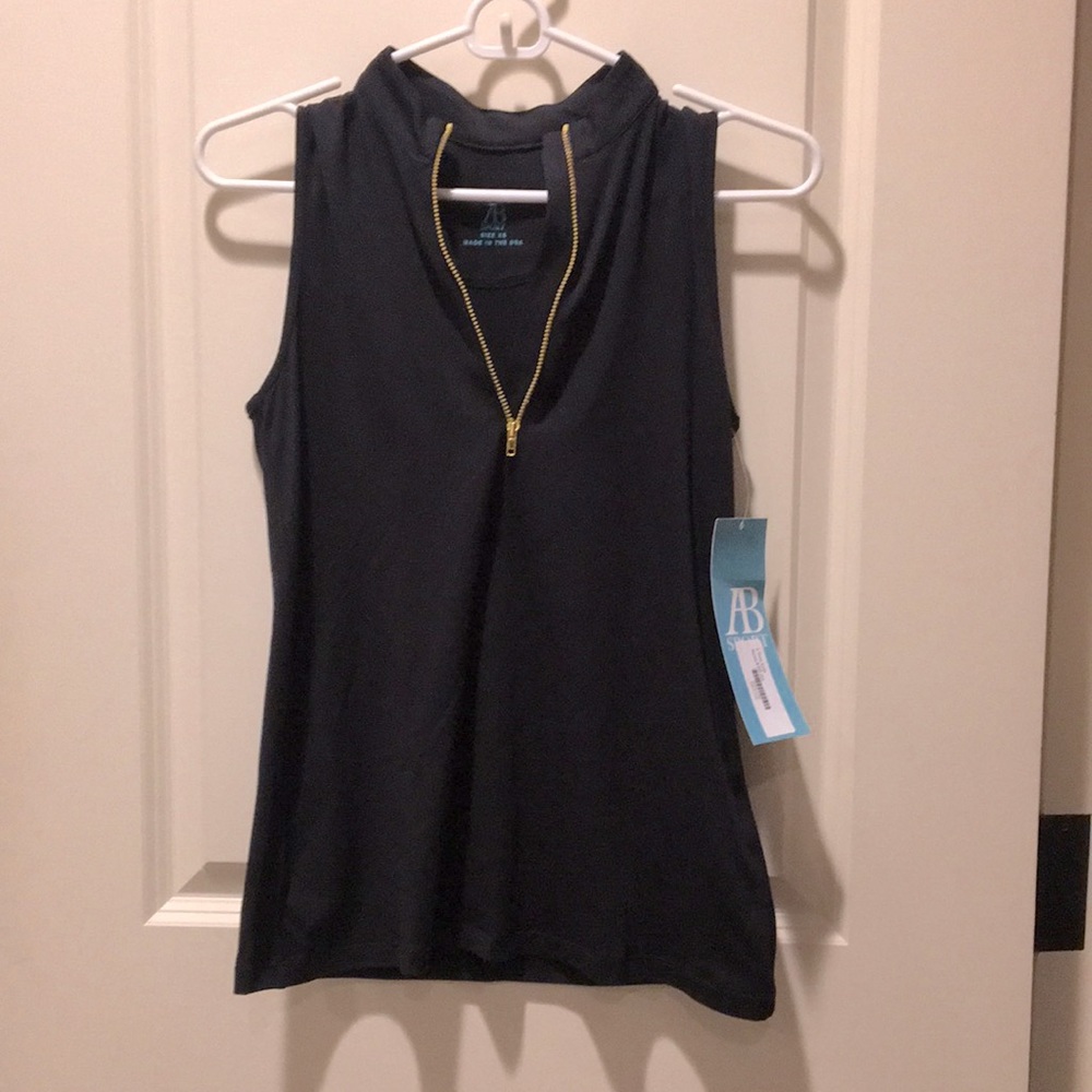 NWT AB Sport By Allie Burke 1/4 zip Golf/Tennis/Pickleball Top Sleeveless XS